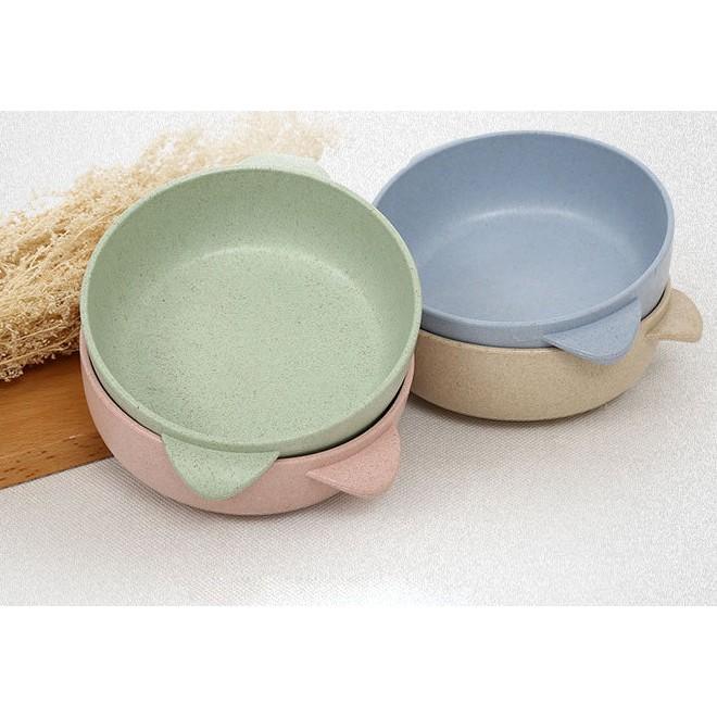 【夜市王】小麥兒童碗 家用隔熱防燙雙耳湯碗勺 小麥碗勺 39元-細節圖2