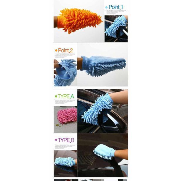 【夜市王】雪尼爾超微纖洗車手套 打蠟手套 清潔手套 擦車布 抹布25元-細節圖3