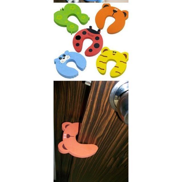 【夜市王】兒童防護系列安全門卡 門檔 瓢蟲蝴蝶小狗小貓老虎門夾5色 9元-細節圖3