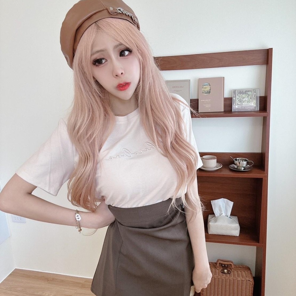 【S.T SHOP現貨】88058簡約百搭精工刺繡柔膚超彈棉tee-細節圖9