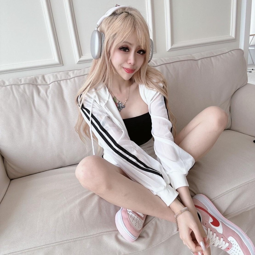 【S.T SHOP現貨】1503雙線運動連帽雪紡袖外+抽繩短褲-細節圖3