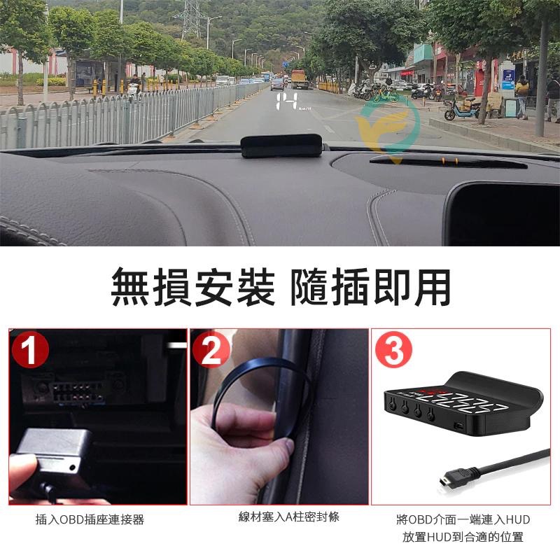 【台灣現貨!免運】M3 HUD 多功能抬頭顯示器 汽車配件 OBD口 水溫 電壓 故障警示 汽車時速顯示器 OBD2接頭-細節圖6