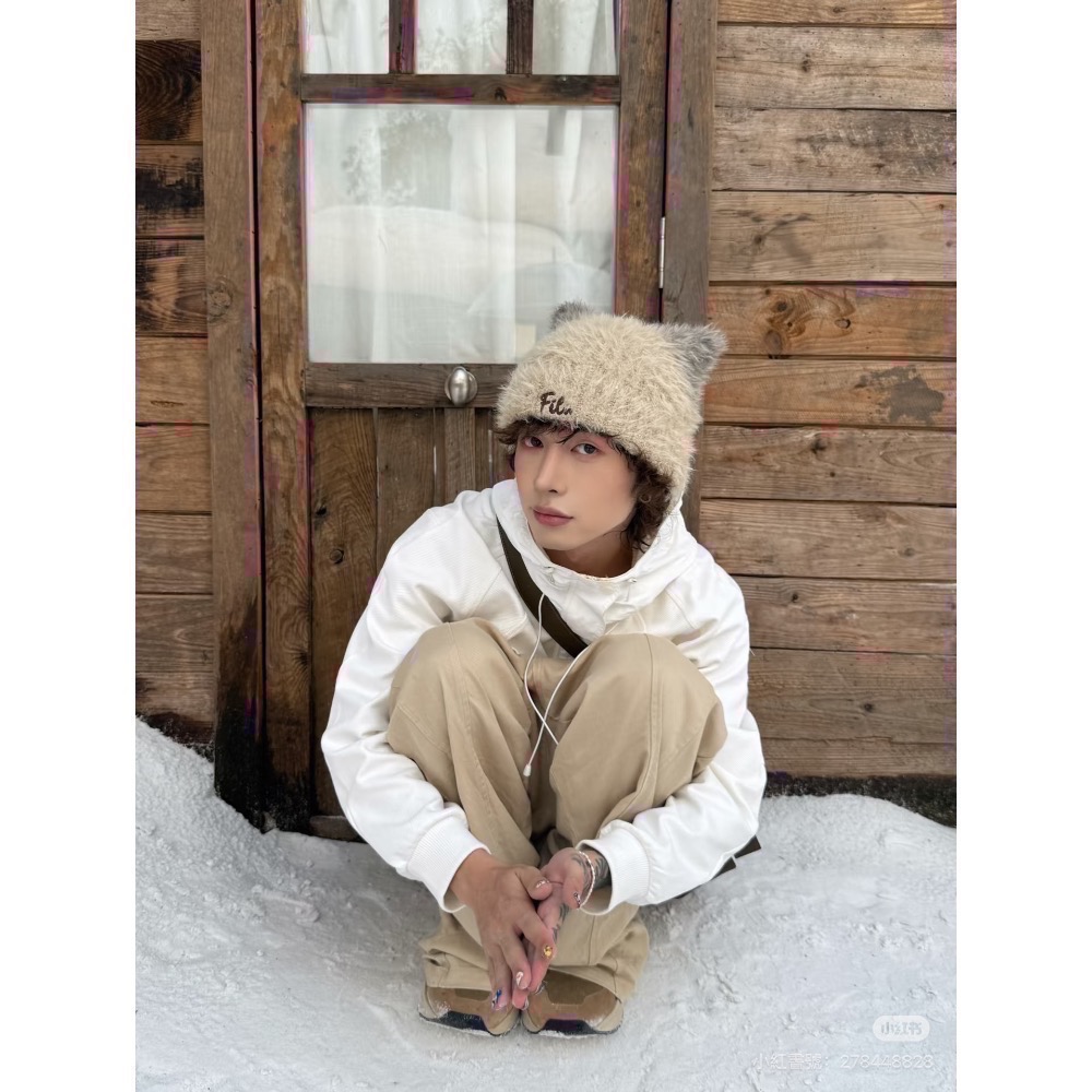 FILA 貓耳帽 暹羅貓&三花貓-細節圖4