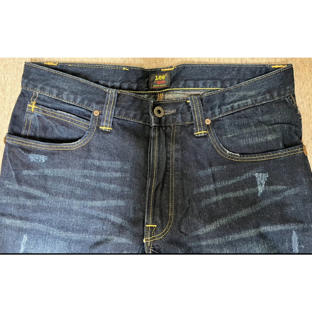 Lee  中腰小直筒 水洗 牛仔褲 深藍 W31L33  L12726V01X50 近全新-細節圖2