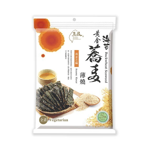 【海莉家】玉民 黃金蕎麥海苔薄燒 (原味/芝麻/杏仁) 黃金蕎麥 蕎麥海苔 海苔 海苔片-規格圖3