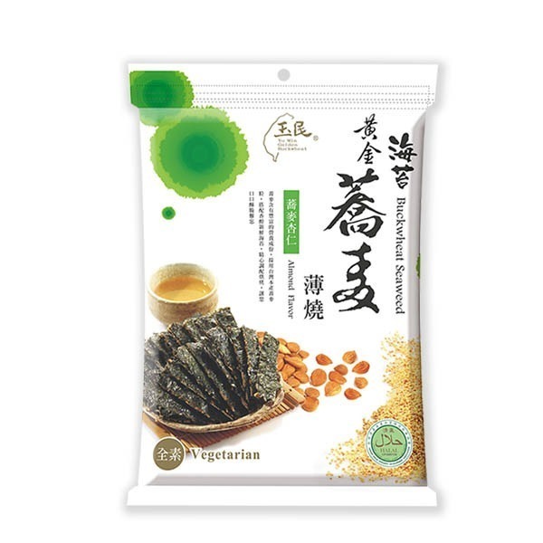 【海莉家】玉民 黃金蕎麥海苔薄燒 (原味/芝麻/杏仁) 黃金蕎麥 蕎麥海苔 海苔 海苔片-規格圖3