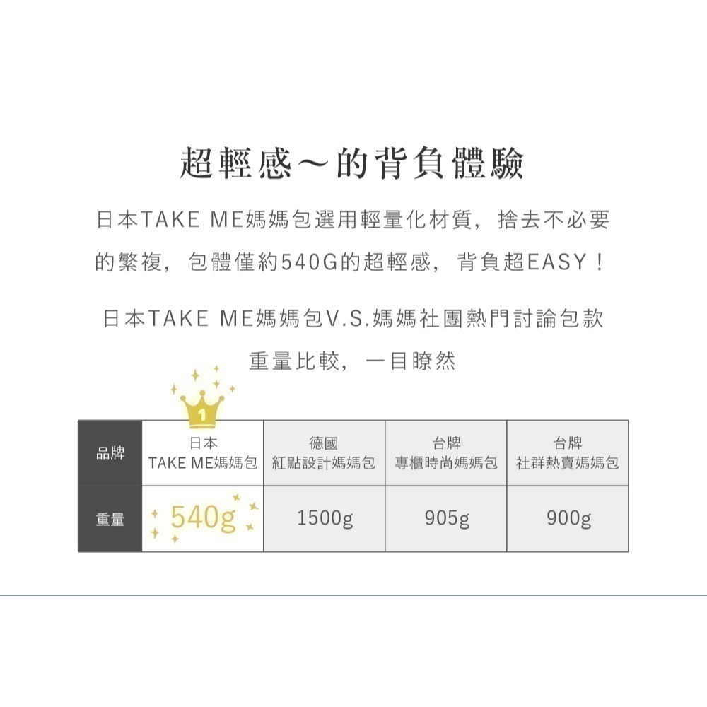 日本 Take Me 媽媽包 後背包｜輕量防潑水 大容量 多隔層 可放14吋筆電 外出包 育兒包 Nicott-細節圖9