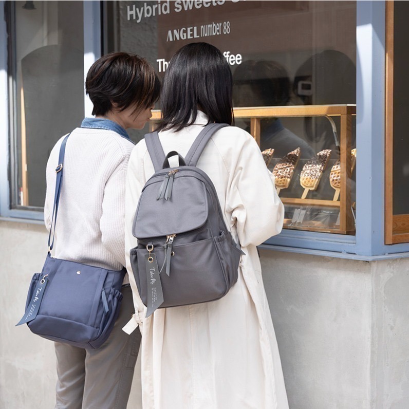 （絕版品）日本 Take Me 三夾層側背包 (輕量 斜背包)-細節圖3