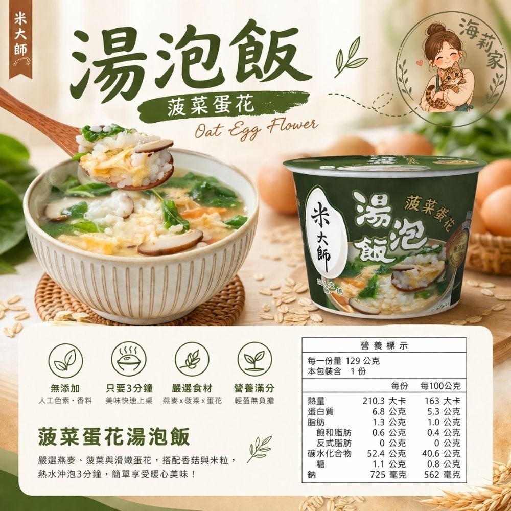 米大師 湯泡飯 (菠菜蛋花/蕃茄羅宋/麻油雞/川辣牛肉/肉燥蒸蛋/鮮蝦蒸蛋茶泡飯/赤味噌) 沖泡即食-細節圖3