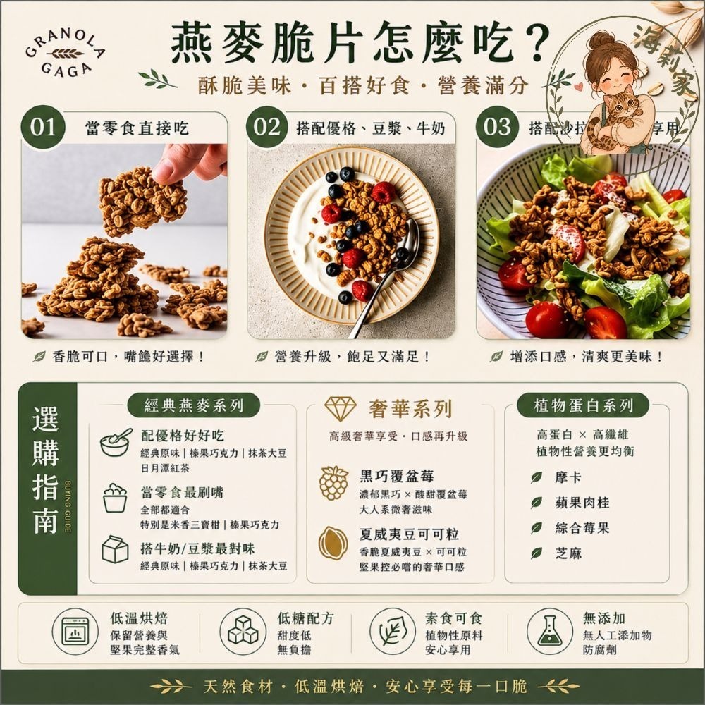 穀卡卡 燕麥脆片｜早餐麥片｜低糖燕麥片｜即食早餐｜堅果麥片｜Granola｜多口味｜高纖穀物｜健康零食-細節圖3
