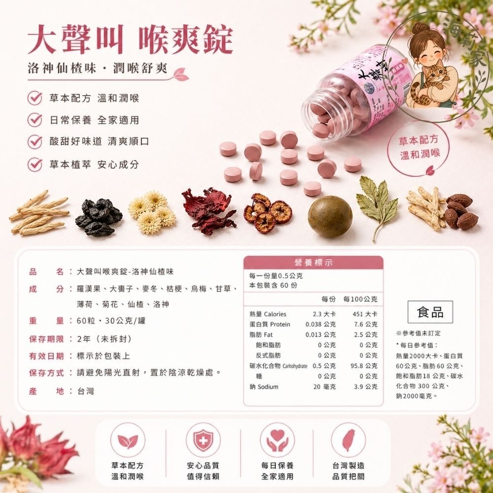 大聲叫喉爽錠｜潤喉糖｜羅漢果喉糖｜爽喉錠｜開聲不卡｜唱歌必備｜草本潤喉｜梁時｜台灣製-細節圖5