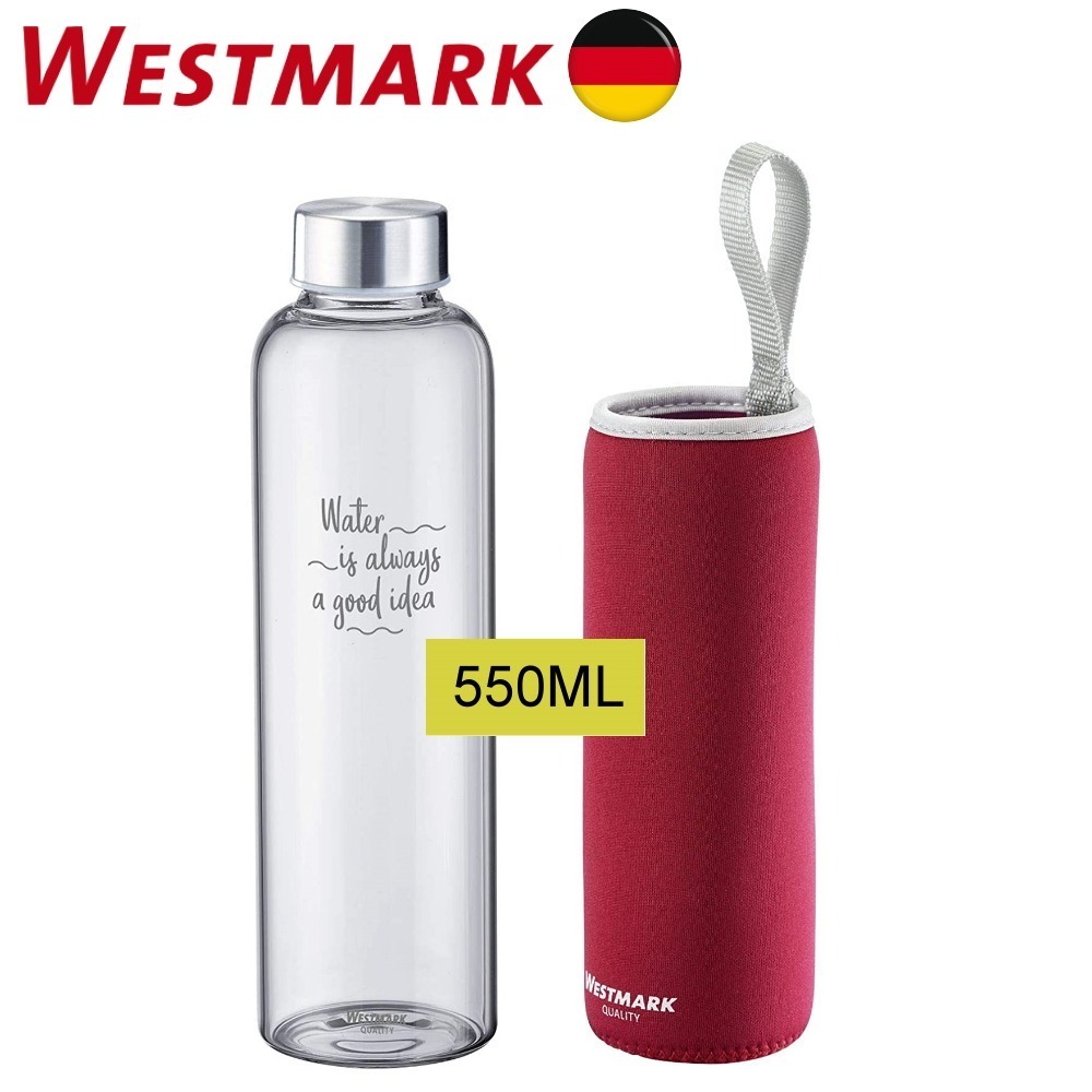 德國WESTMARK 玻璃冷水壺550ML(灰黑/紅送潛水衣保護套)-規格圖2