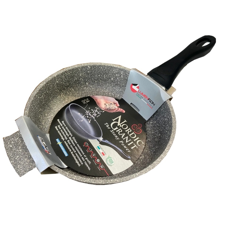【義大利Lumenflon】NORDIC GRANIT單柄高身花崗岩紋不沾小圓鍋24公分-細節圖2
