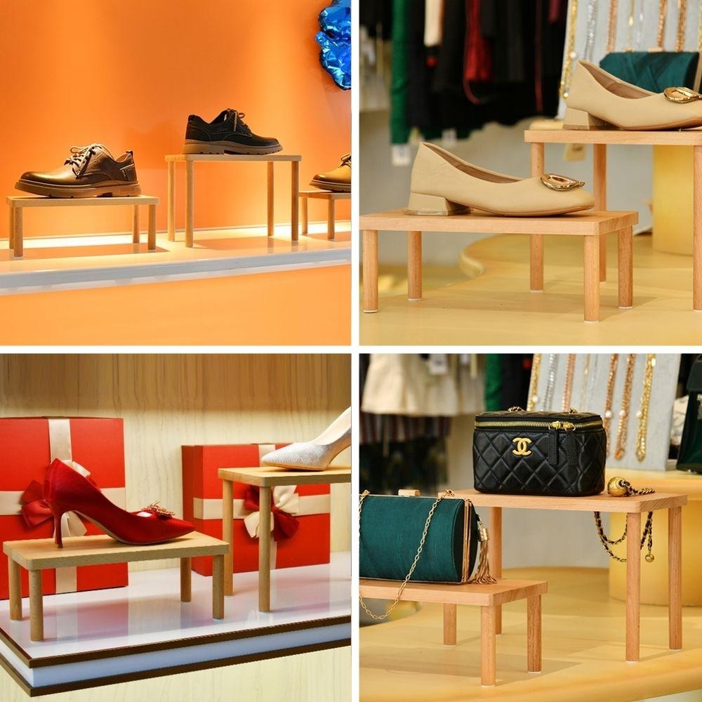 木頭展示架 層架 展示櫃 公仔台 展示台 檯子 飾品展示 鞋子 包包-細節圖7