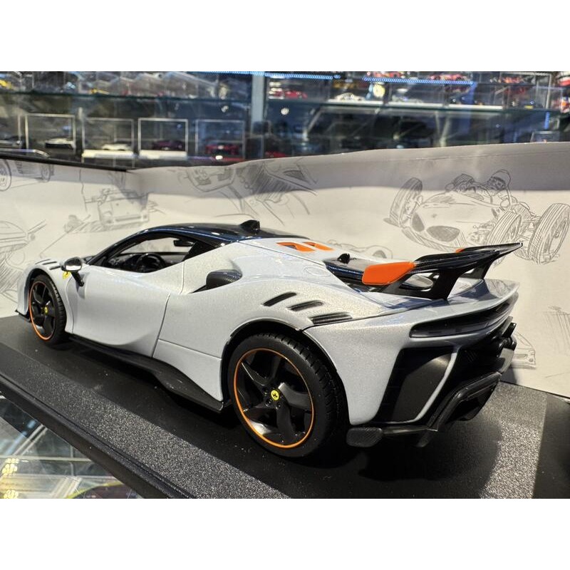 吉華@ 1/18 Bburago Ferrari SF90 XX Stadale Silver-細節圖4