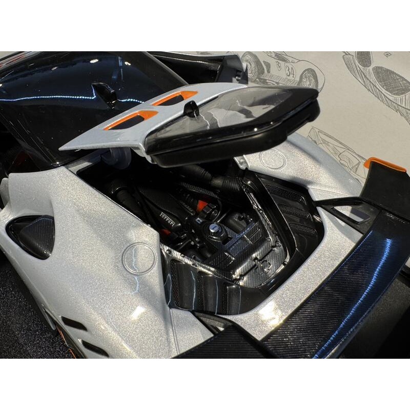 吉華@ 1/18 Bburago Ferrari SF90 XX Stadale Silver-細節圖6
