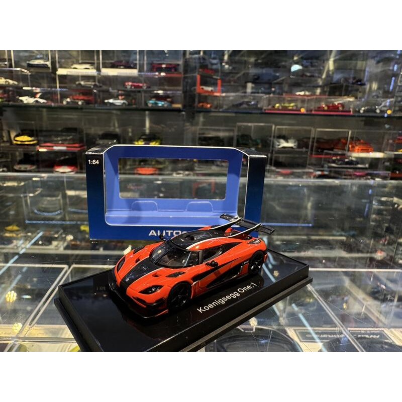 吉華@ 1/64 AutoArt 20044 Koenigsegg One:1 Lava Orange/Carbon-細節圖2