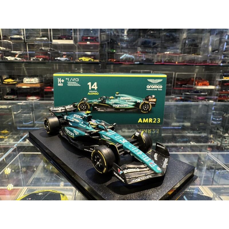 吉華@ 1/43 Bburago Aston Martin aramco F1 Alonso No.14 (合金車)-細節圖4