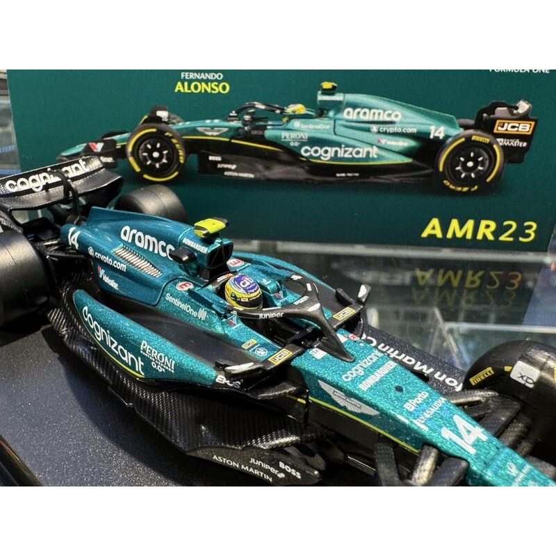 吉華@ 1/43 Bburago Aston Martin aramco F1 Alonso No.14 (合金車)-細節圖5