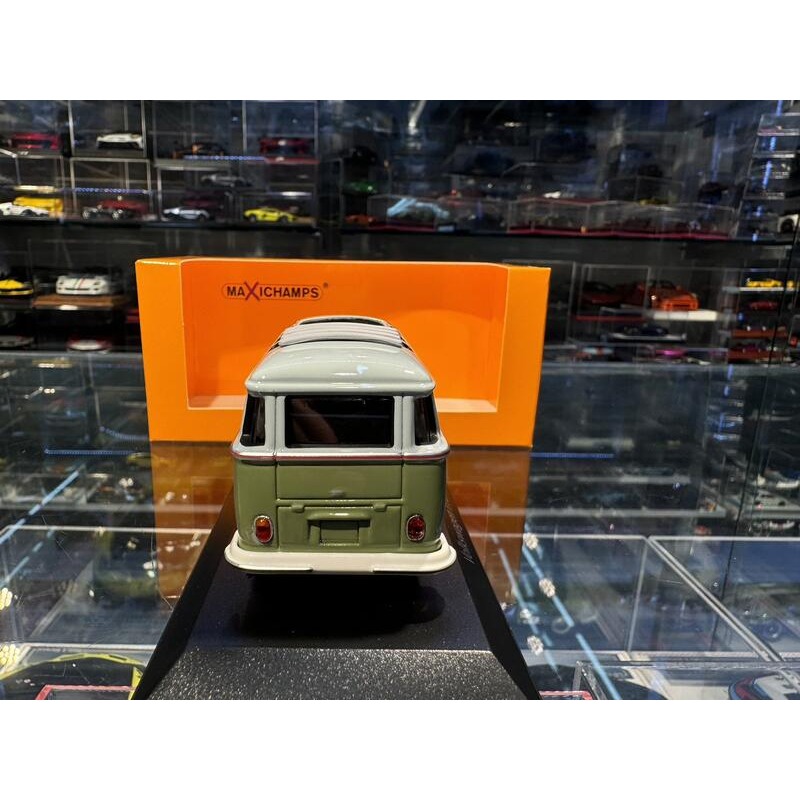 吉華@ 1/43 MINICHAMPS VOLKSWAGEN T1 SAMBA BUS 1961 GREY/GREEN-細節圖6