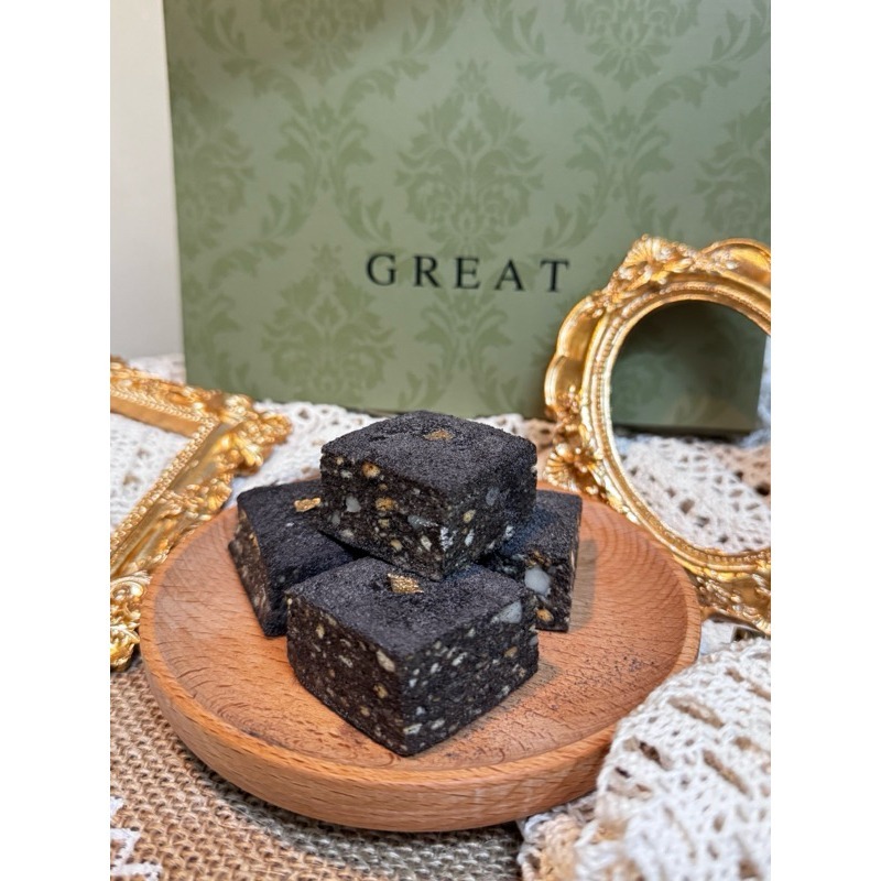 Cha.Q_Q Desserts 耀碳金✨竹炭芝麻夏威夷雪Q餅/雪花酥 8入裝-細節圖2