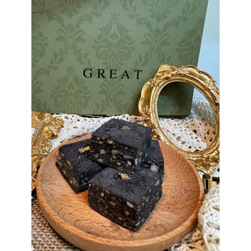 Cha.Q_Q Desserts 耀碳金✨竹炭芝麻夏威夷雪Q餅/雪花酥 8入裝-細節圖3