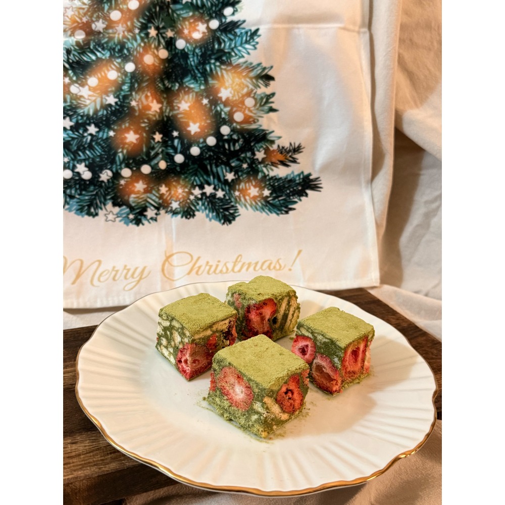 Cha.Q_Q Desserts 濃厚抹茶草莓雪Q餅/雪花酥 限定系列-細節圖3