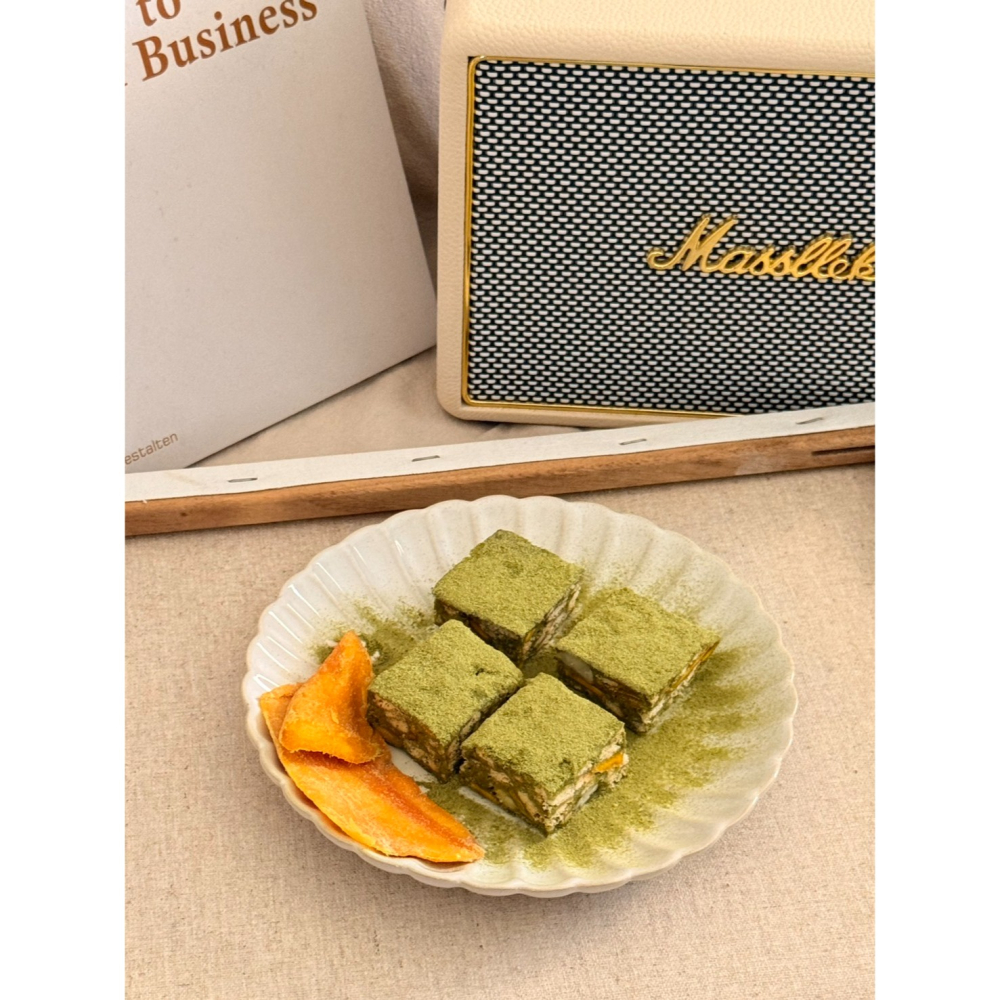 Cha.Q_Q Desserts 盛夏抹香芒果夏威夷雪Q餅｜濃郁抹茶・芒果乾・夏威夷豆-細節圖2
