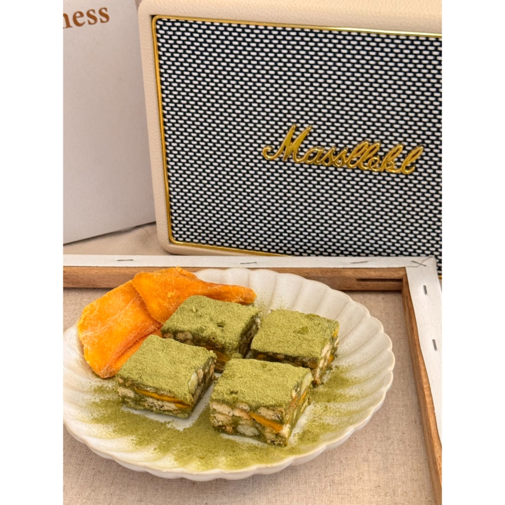 Cha.Q_Q Desserts 盛夏抹香芒果夏威夷雪Q餅｜濃郁抹茶・芒果乾・夏威夷豆-細節圖3