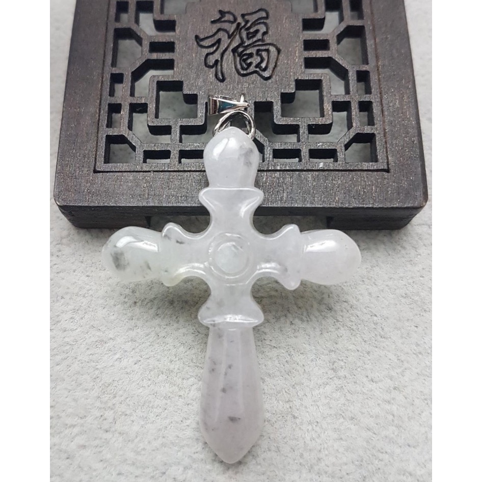 翡翠 a貨 玉 玉石 烏雞種 緬甸玉 a貨 平安 十字架 禮品 開運 招財 非 觀音 關公 龍-細節圖3