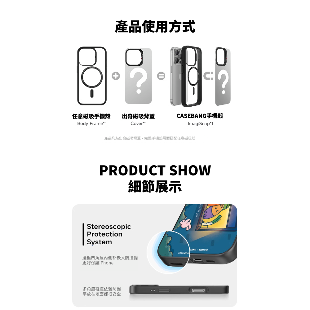 CASEBANGX藝術家Krystal 聯名秘密花園系列_春日花序_出奇手機殼磁吸背蓋-細節圖2