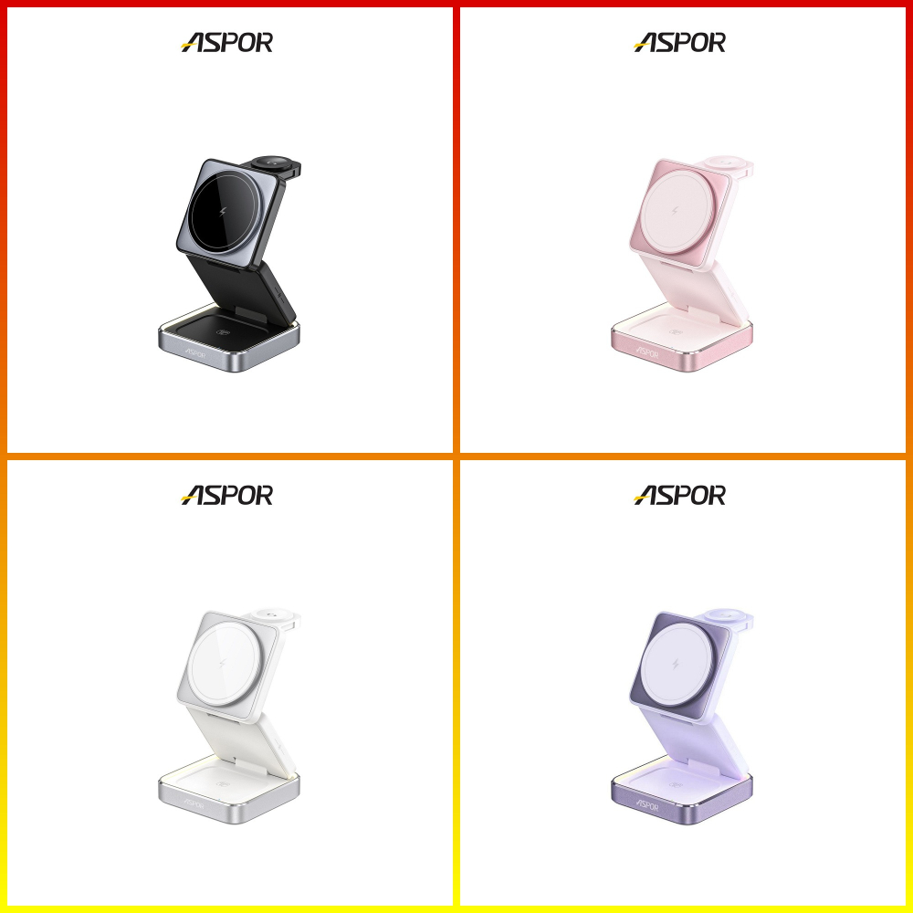 ASPOR小魔方磁吸折疊無線充電座W90-細節圖2