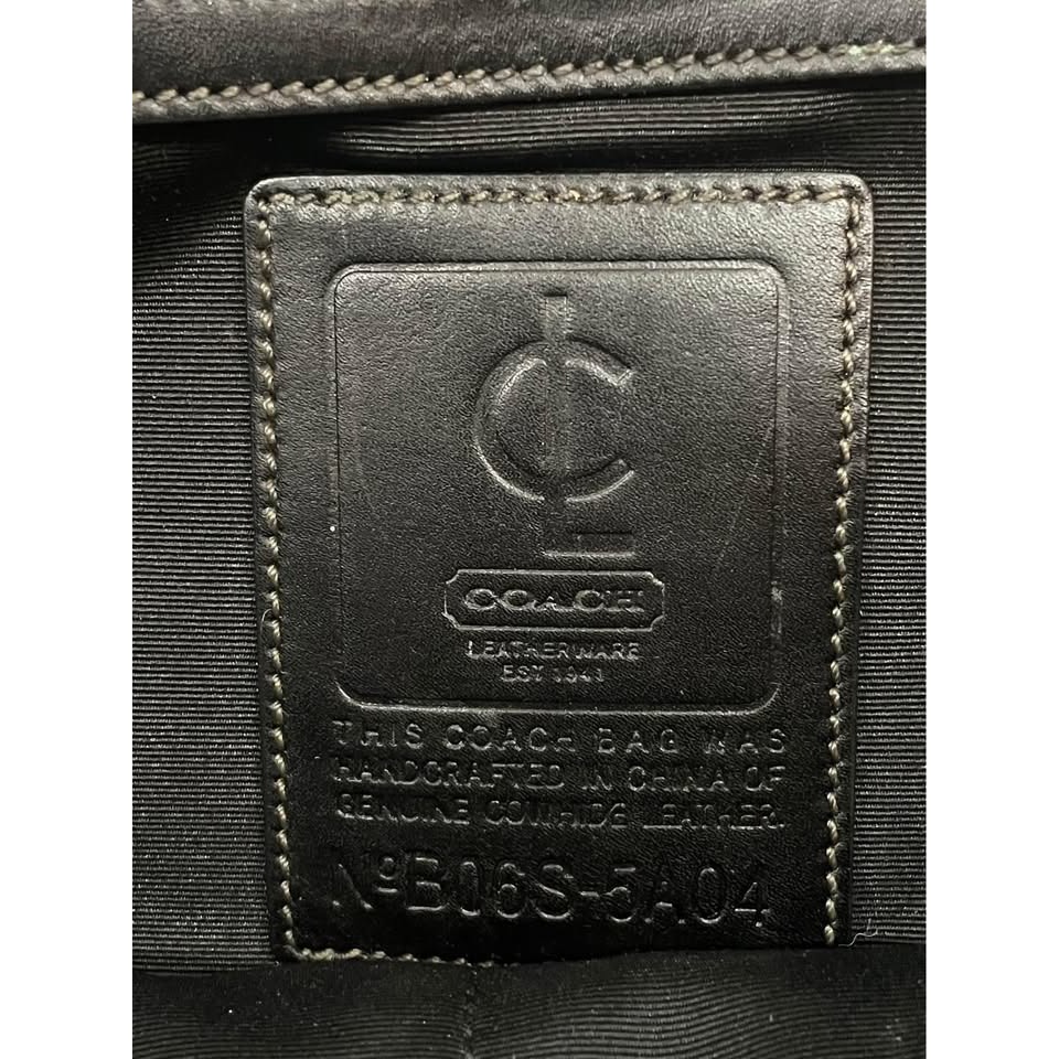 美國COACH對開隱藏手把真皮公事包 牛皮材質 隱藏式手把-細節圖4