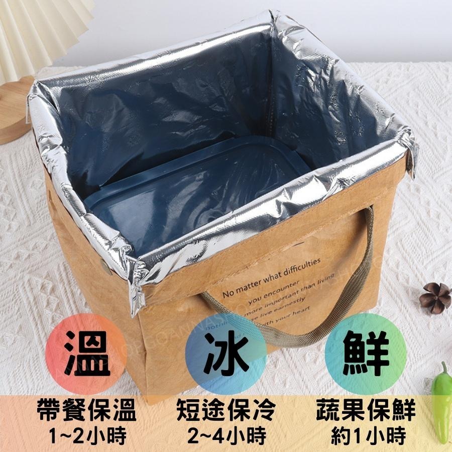 [現貨享免運!復古杜邦紙]保溫保冷袋 餐袋 小保冷袋 灰色 保溫便當袋 飲料保冷袋 防水餐袋 保冷袋 保溫袋 野餐袋-細節圖4