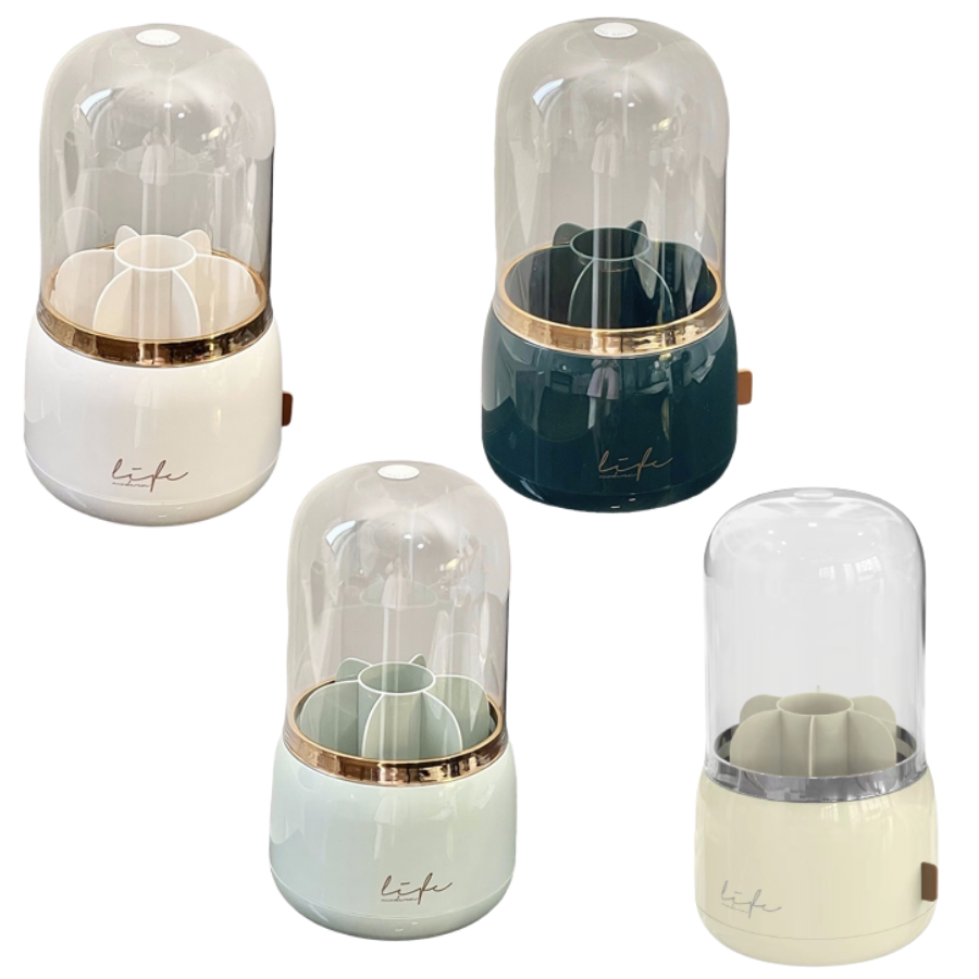 [現貨享免運!輕奢歐風]化妝刷收納盒 刷具桶 旋轉筆筒 白色 刷具收納盒 刷具筒 化妝刷收納桶 刷具收納桶 化妝刷收納筒-細節圖2