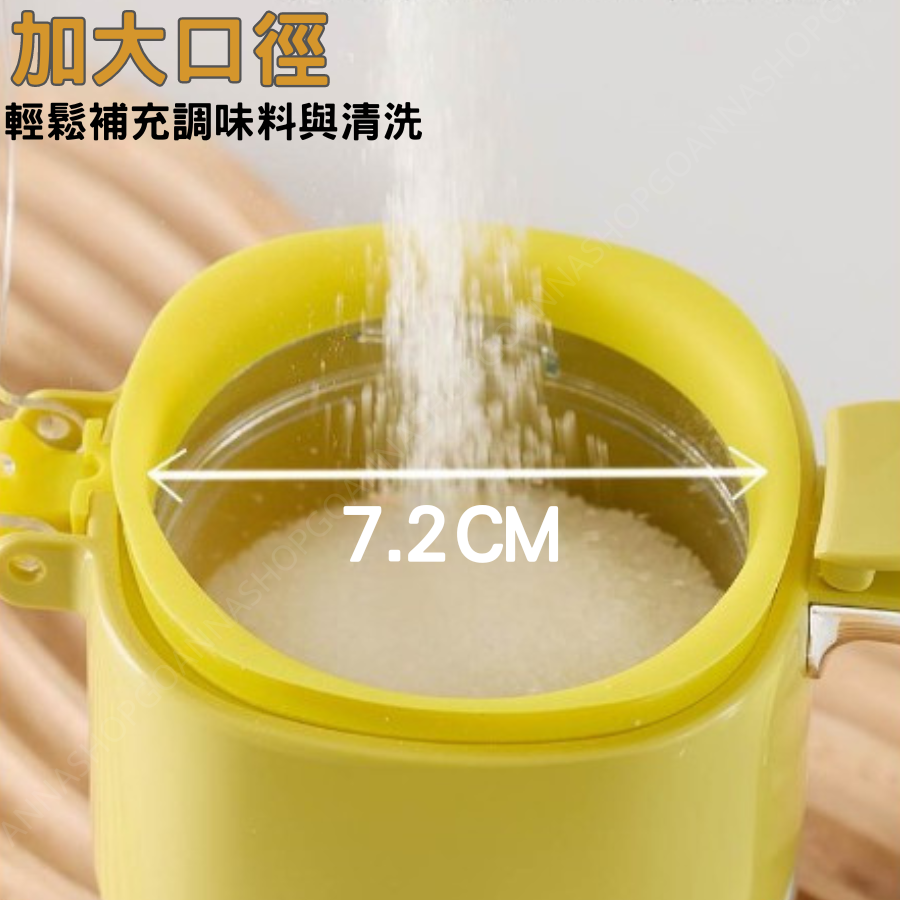 [台灣現貨!防潮防塵]密封調味罐 調味料罐 鹽巴罐 白灰色 調味料盒 玻璃調味罐 調味粉罐 廚房調味罐 防潮調味料罐-細節圖6