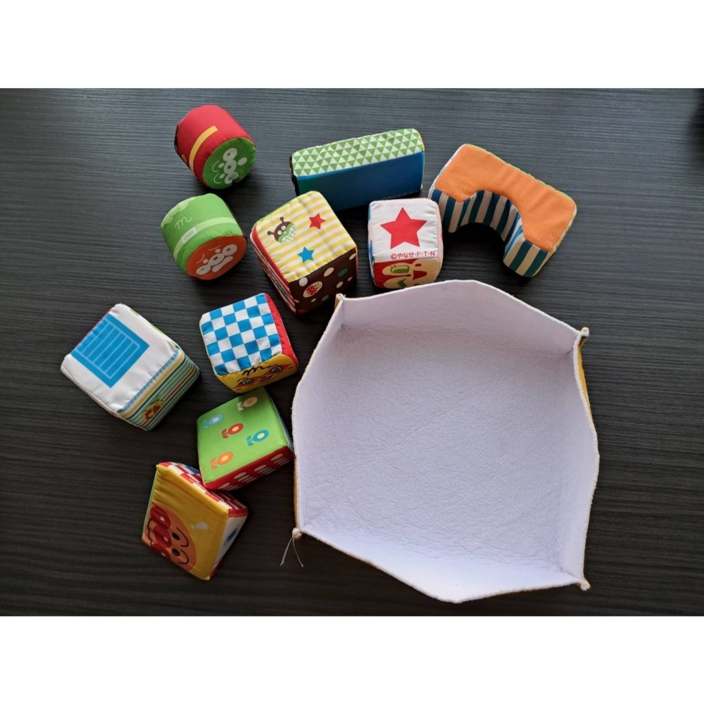 二手 萬代 ANPANMAN 麵包超人 軟積木 嬰幼兒玩具溫柔親切幼兒軟積木 布積木【小小玩具森森的坑】-細節圖5