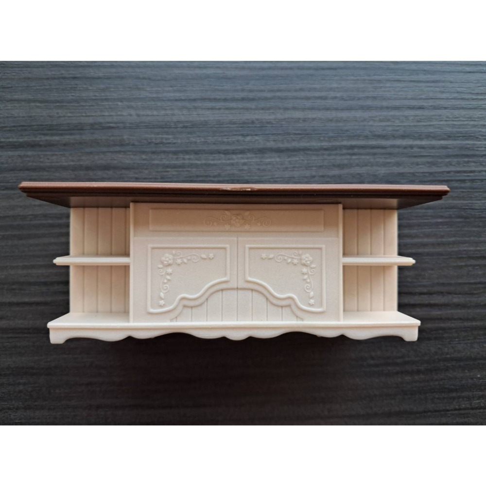 森林家族 二手 異色版 中島 廚房 廚具 藍頂餐廳 禮盒版 配件 附全新貓偶【小小玩具森森的坑】-細節圖5