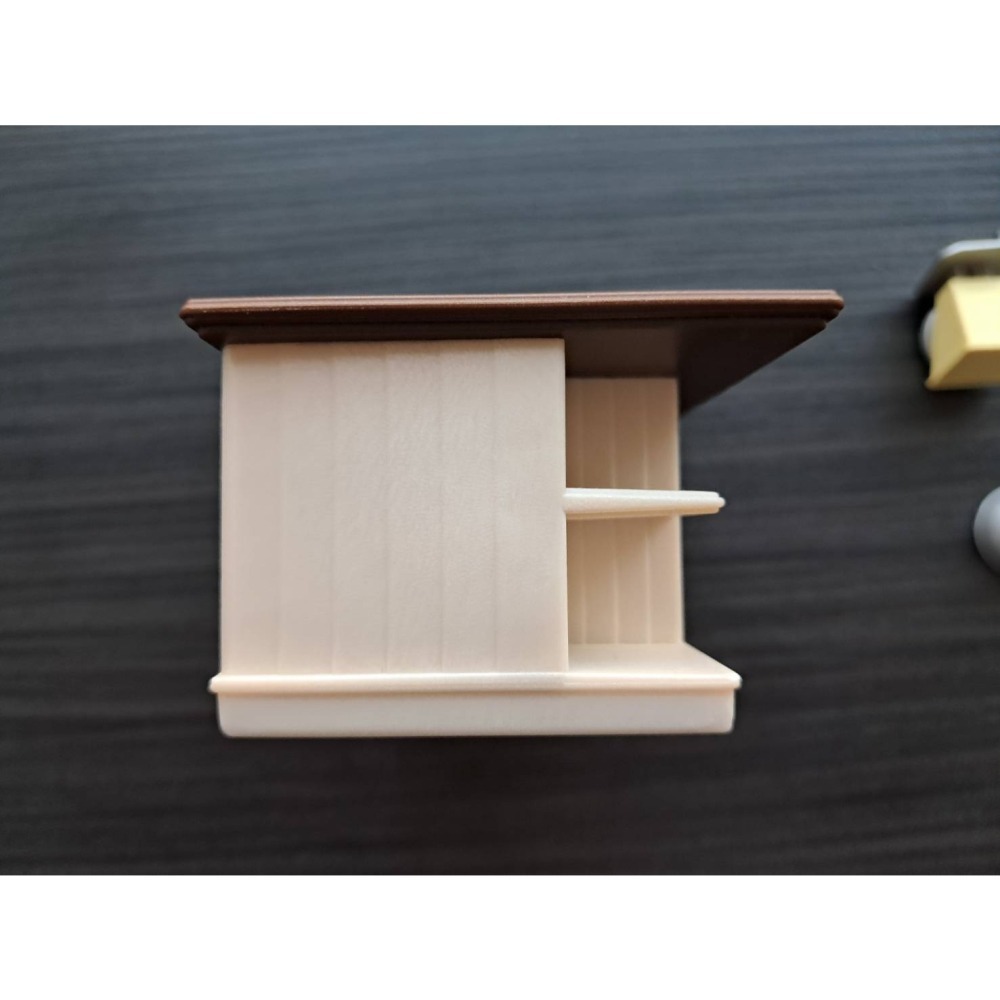 森林家族 二手 異色版 中島 廚房 廚具 藍頂餐廳 禮盒版 配件 附全新貓偶【小小玩具森森的坑】-細節圖7