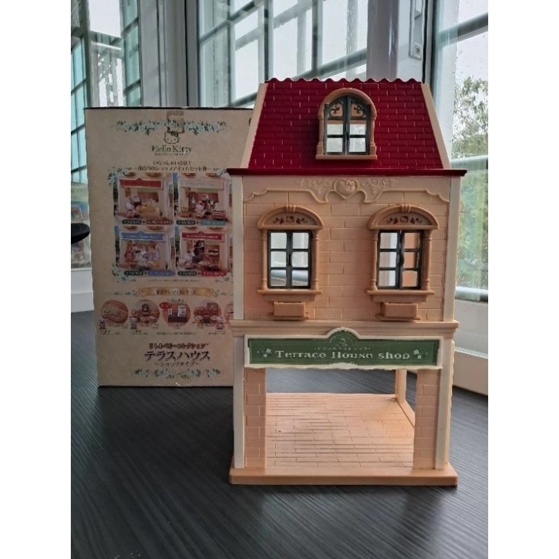 絕版 萬代 KITTY 商店屋 森林家族 適用 二手 店鋪 紅頂 三層屋【小小玩具森森的坑】-細節圖2