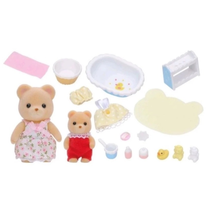 森林家族 全新 黃熊寶寶洗澡組 浴室 浴缸【小小玩具森森的坑】-細節圖2