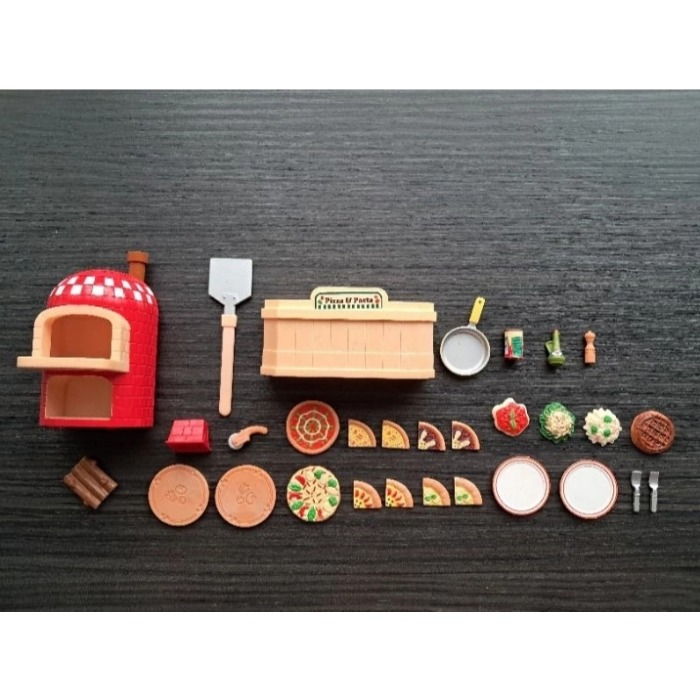 森林家族 絕版 披薩店 二手 比薩店 披薩屋 店鋪【小小玩具森森的坑】-細節圖3