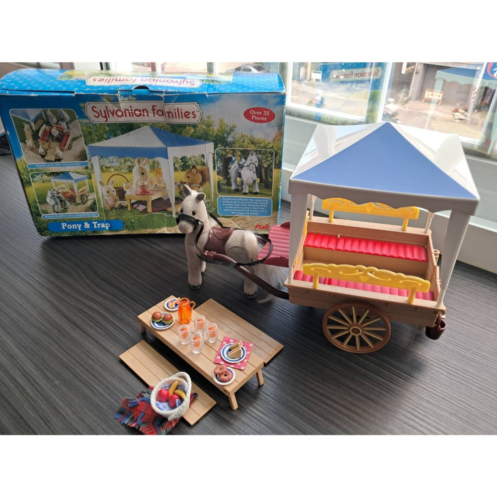 森林家族 絕版 二手 帳篷馬車 帳篷 馬【小小玩具森森的坑】-細節圖11