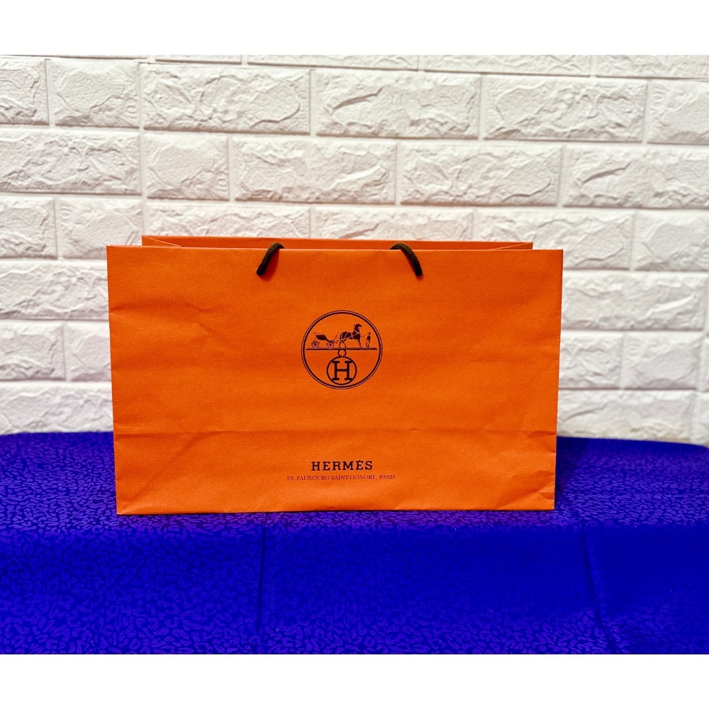 「美玫家」二手精品 HERMES 紙袋 橘色 三入一組 不拆售-細節圖3