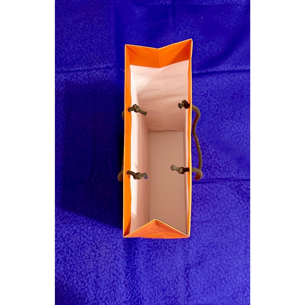「美玫家」二手精品 HERMES 紙袋 橘色 三入一組 不拆售-細節圖5