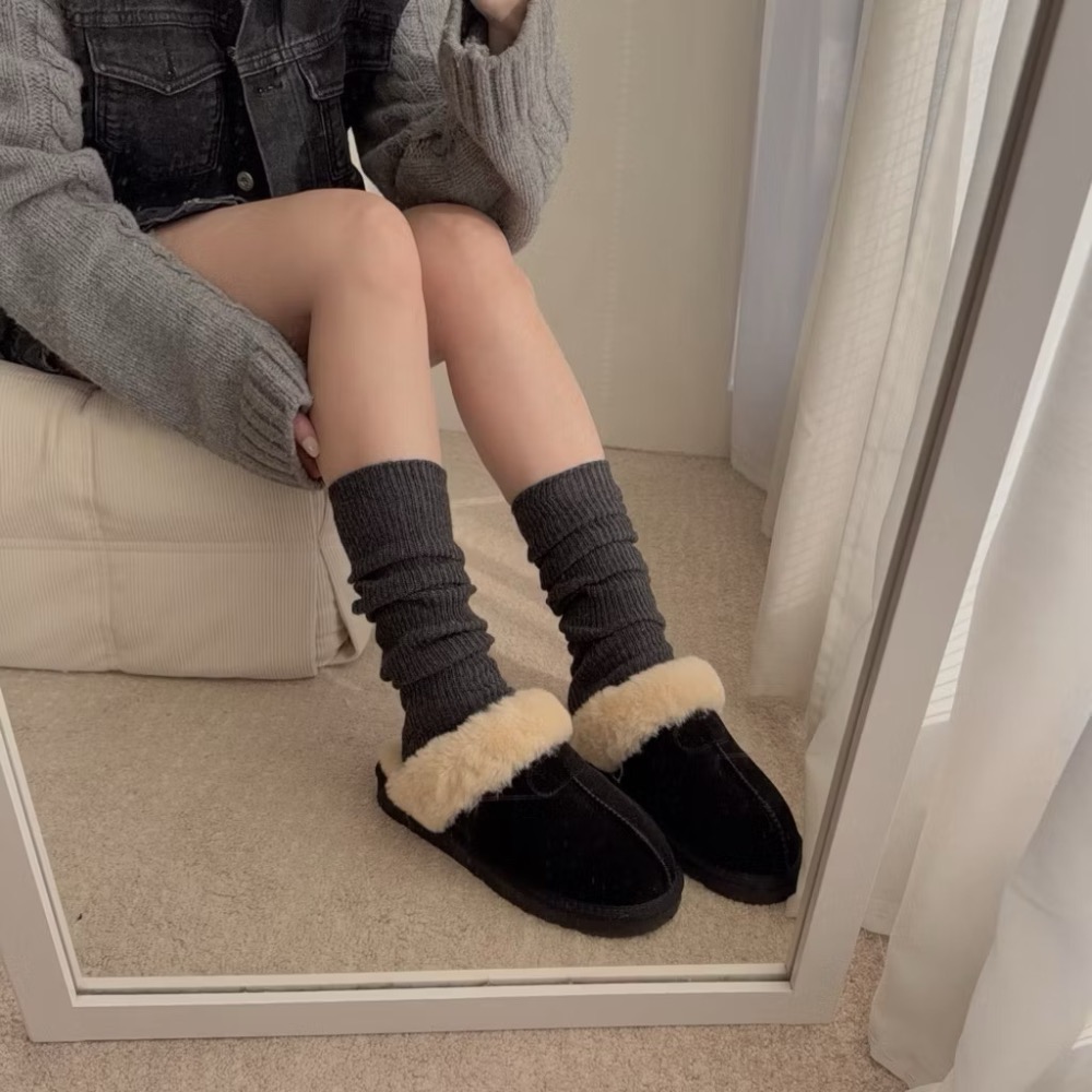 『現貨』韓國製 羊毛堆堆襪套 坑條 薄款 泡泡襪 兩用 軟綿 羊毛襪 韓國代購 寒流必備 冬天必備 堆堆襪-細節圖6