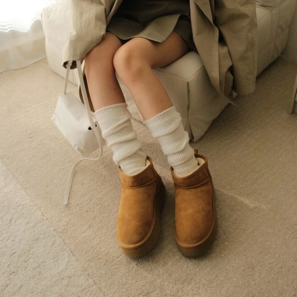 『現貨』韓國製 羊毛堆堆襪套 坑條 薄款 泡泡襪 兩用 軟綿 羊毛襪 韓國代購 寒流必備 冬天必備 堆堆襪-細節圖8