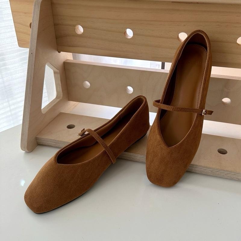 真皮瑪莉珍 麂皮 絨面 牛皮娃娃鞋 低跟瑪莉珍 韓國女鞋 細帶 真皮製 包頭鞋 娃娃鞋 平底鞋 瑪莉珍鞋-細節圖6