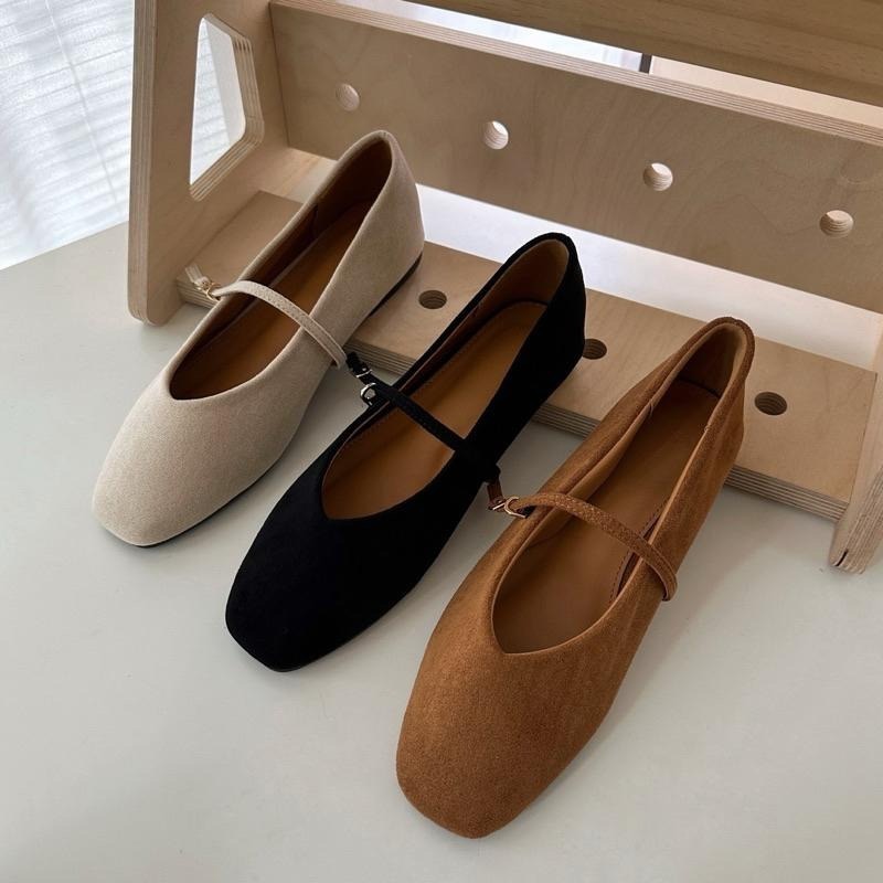 真皮瑪莉珍 麂皮 絨面 牛皮娃娃鞋 低跟瑪莉珍 韓國女鞋 細帶 真皮製 包頭鞋 娃娃鞋 平底鞋 瑪莉珍鞋-細節圖7