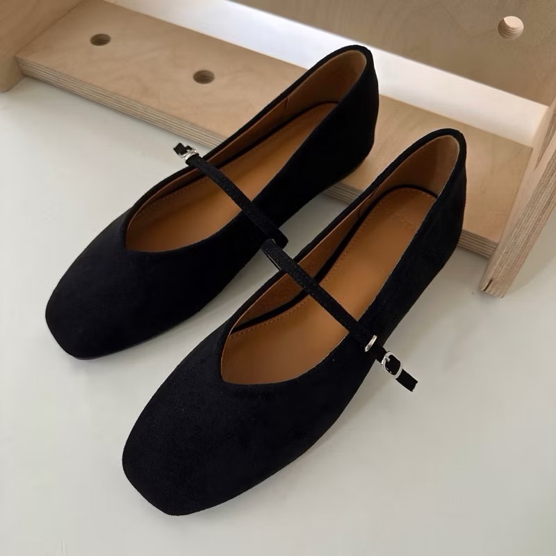 真皮瑪莉珍 麂皮 絨面 牛皮娃娃鞋 低跟瑪莉珍 韓國女鞋 細帶 真皮製 包頭鞋 娃娃鞋 平底鞋 瑪莉珍鞋-規格圖7